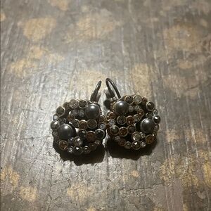 Elegant Gold and Silver Cluster Earrings